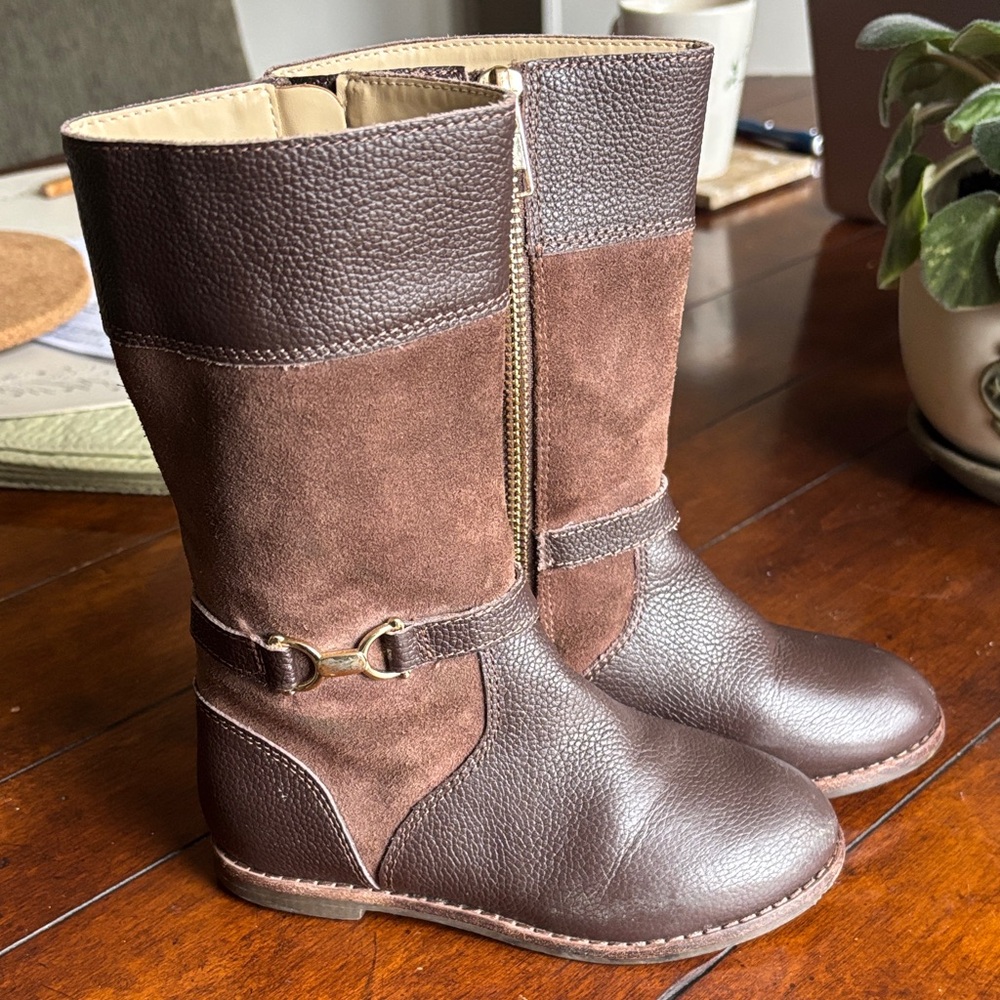 Janie and Jack Brown Leather Boots sz 10